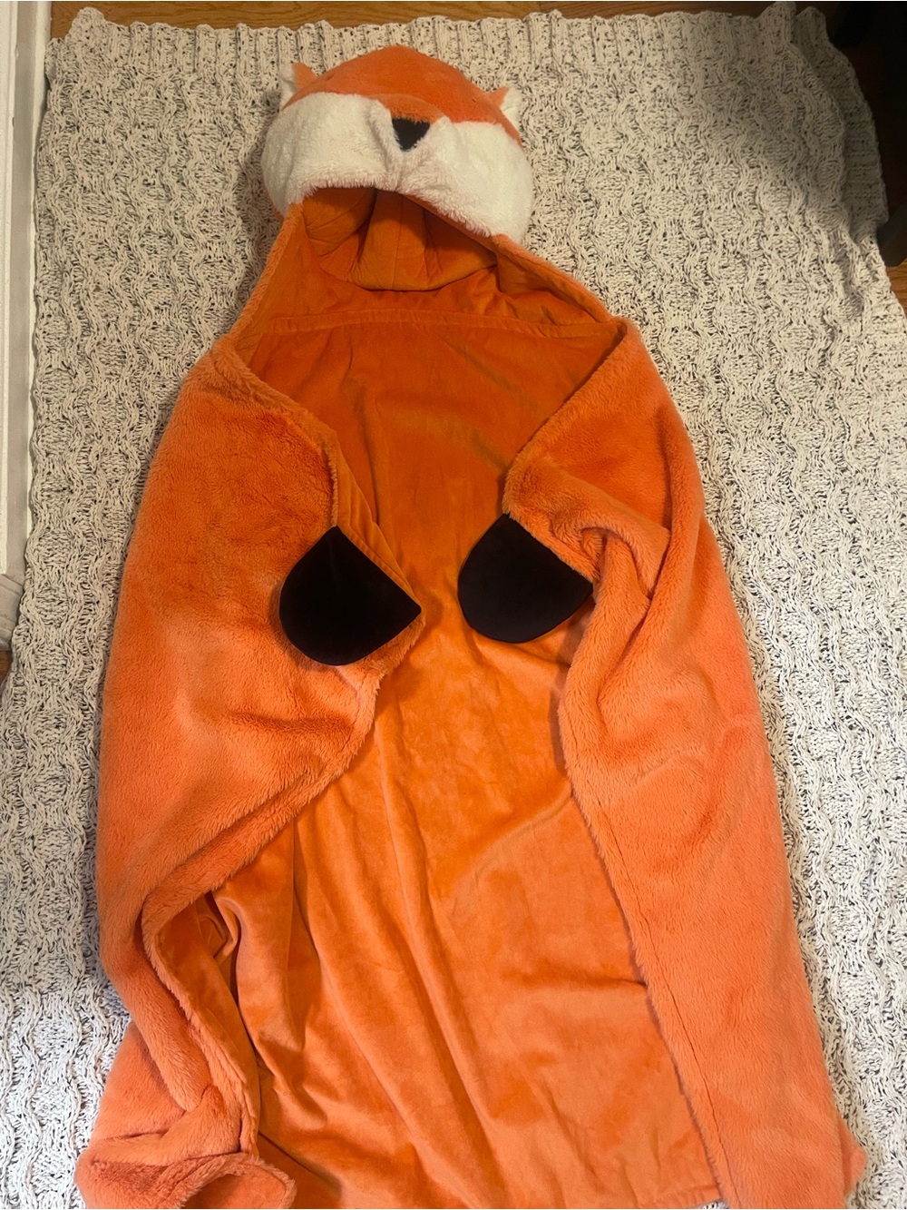 Kids Orange Fox Hooded Cozy Wrap Blanket - Brand Unspecified